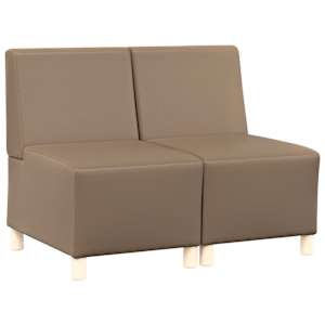 Modulová sedačka bez opěradel 2 pcs Cappuccino 55 x 74 x 82 cm - obrázek 2