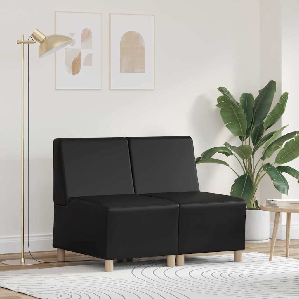 Diivanitoolid 2 pcs Must 55 x 74 x 82 cm Kunstnahk