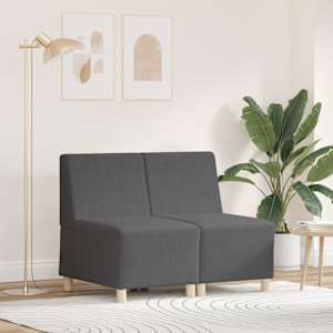 Modularna sofa enota brez naslonov 2 pcs Temno siva