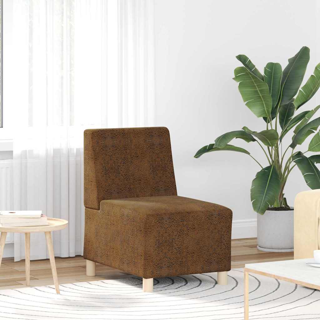 vidaXL Sofa Stoel 2 pcs Bruin 55 x 74 x 82 cm Faux suede leer
