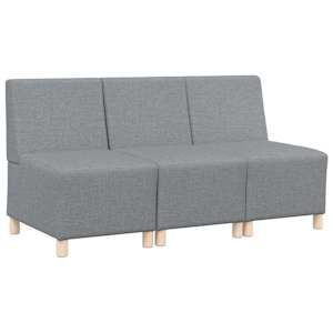 vidaXL K&auml;etugedeta mooduldiivani element 3 tk Helehall kangas