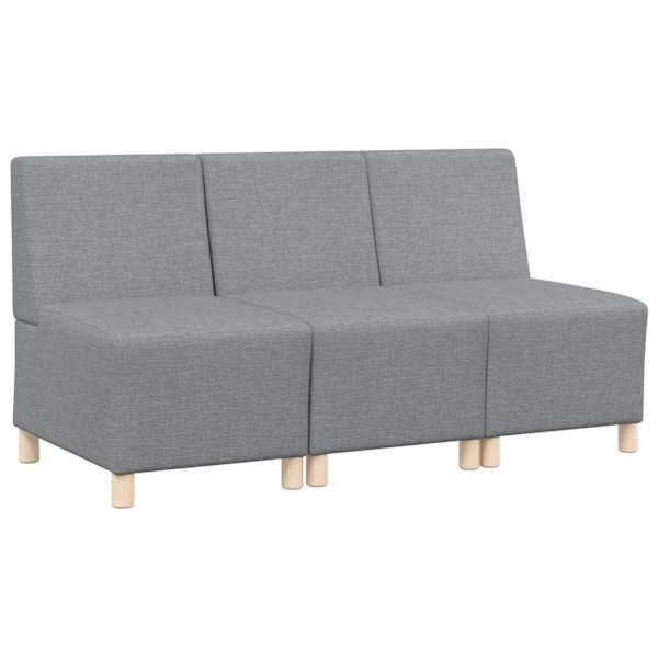 vidaXL K&auml;etugedeta mooduldiivani element 3 tk Helehall kangas