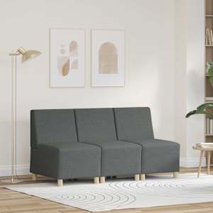 Modularna sofa enota brez naslonov 3 pcs Temno siva
