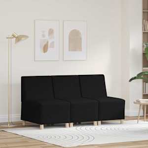 Modularna sofa enota brez naslonov 3 pcs Črna 55 x 74 x 82 cm