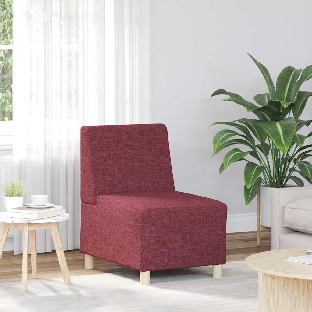 vidaXL Modulaire Bankeenheid Armlos 3 pcs Wijnrood 55 x 74 x 82 cm