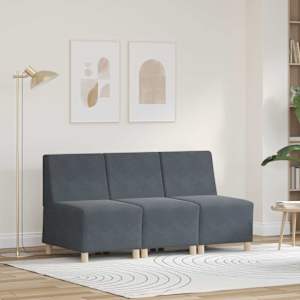 Modularna sofa enota brez naslonov 3 pcs Temno siva