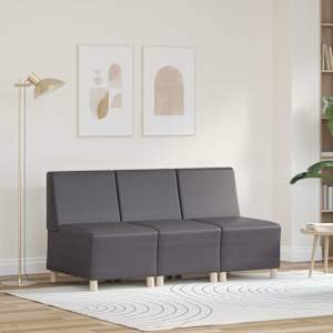 Modulová sedačka bez opěradel 3 pcs Šedá 55 x 74 x 82 cm