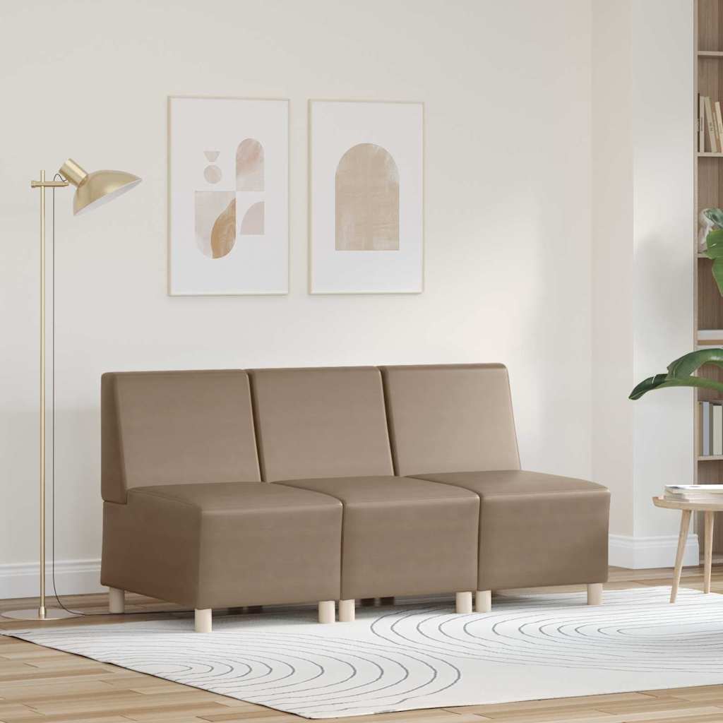 Diivanitoolid 3 pcs Cappuccino 55 x 74 x 82 cm Kunstnahk