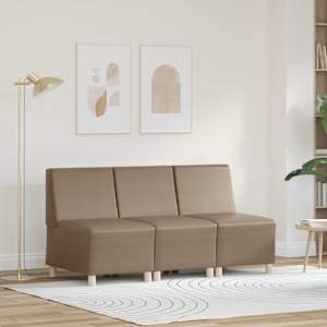 Modulová sedačka bez opěradel 3 pcs Cappuccino 55 x 74 x 82 cm - obrázek 1