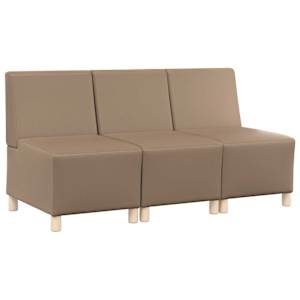 Modulová sedačka bez opěradel 3 pcs Cappuccino 55 x 74 x 82 cm - obrázek 2