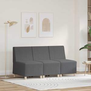 Modularna sofa enota brez naslonov 3 pcs Temno siva