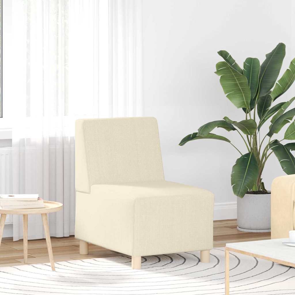 vidaXL Modulaire Bankeenheid Armlos 3 pcs Crème 55 x 74 x 82 cm