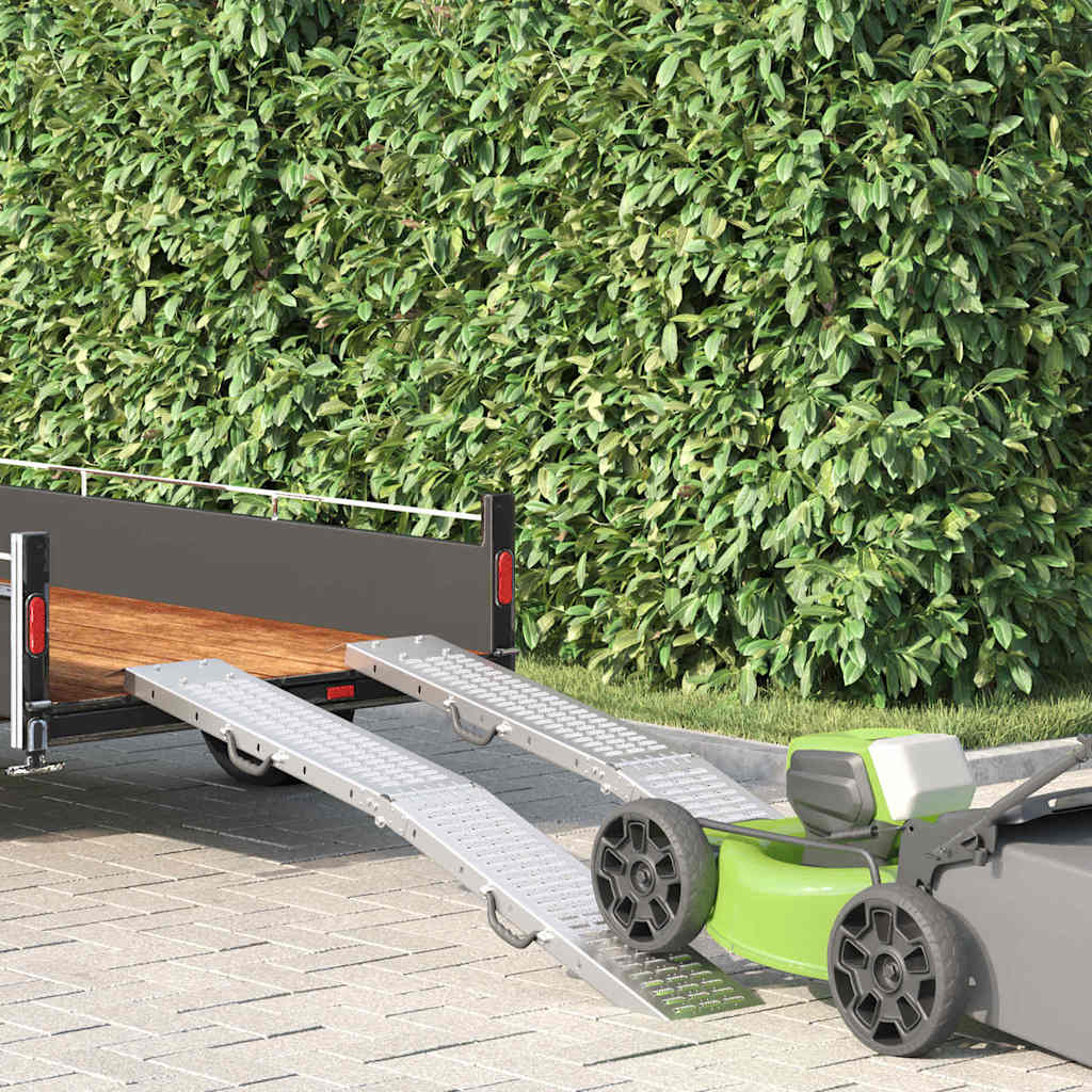 vidaXL Rampă de Încărcare 2 pcs Argintiu 166 x 22,5 x 4,5 cm