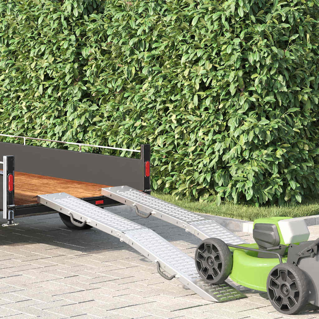 vidaXL Rampă de Încărcare 2 pcs Argintiu 185 x 22,5 x 4,5 cm