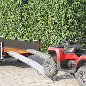 Zložljiva Ramp 200kg na rampo 2 pcs srebrna 186 x 23 x 4,5 cm