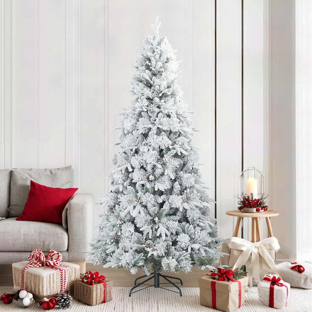 Sapin de Noël artificiel à branches pliantes, duveteux de neige