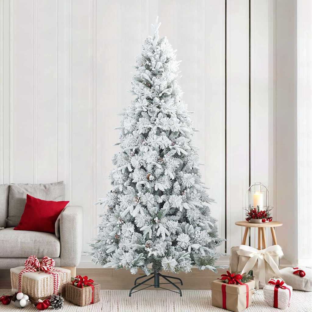Sapin de Noël artificiel à branches pliantes, duveteux de neige