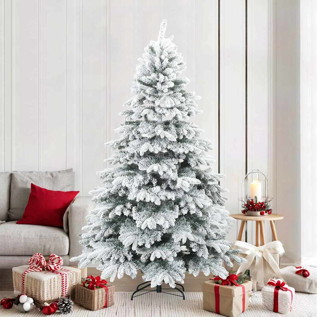 Arbre de Noël Artificiel Moderne à Charnières Flocké avec Neige