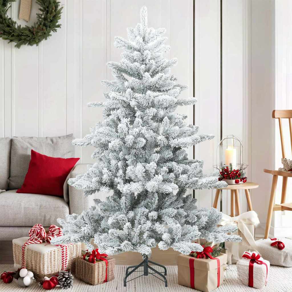 Arbre de Noël Artificiel Moderne à Charnières Flocké avec Neige