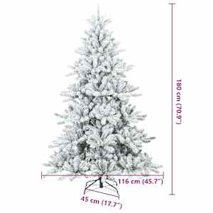 Umělý vánoční strom ze sněhu s čepicí Bílá 180 cm PVC, ocel - obrázek 9