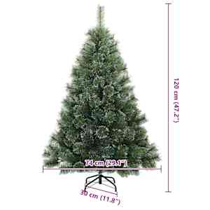 Umělý vánoční strom ze sněhu s čepicí Zelená 120 cm PVC, ocel - obrázek 9
