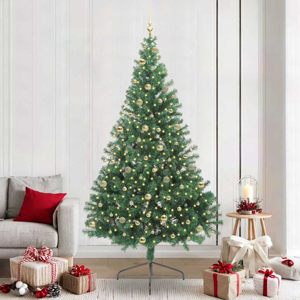 Sapin de Noël artificiel pré-éclairé Vert 240 cm PVC