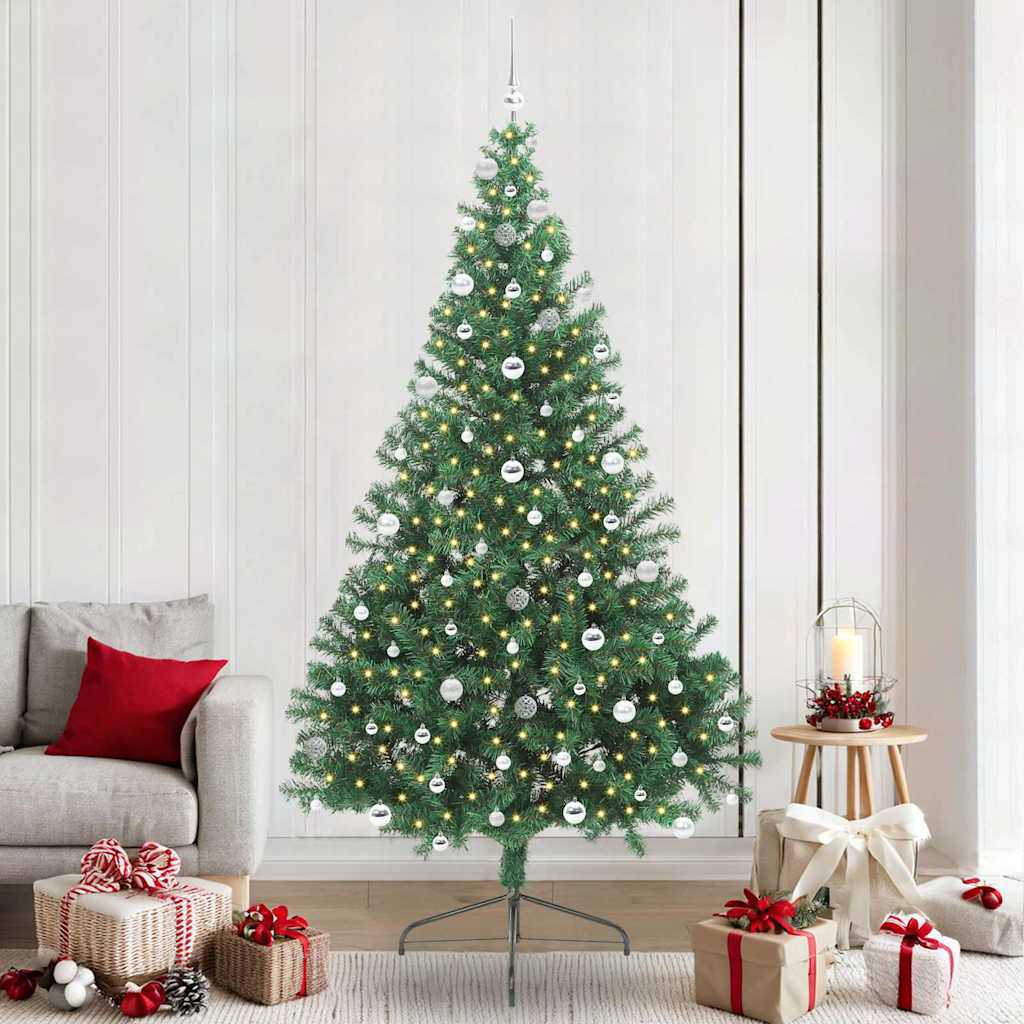 Sapin de Noël artificiel pré-éclairé Vert 240 cm PVC
