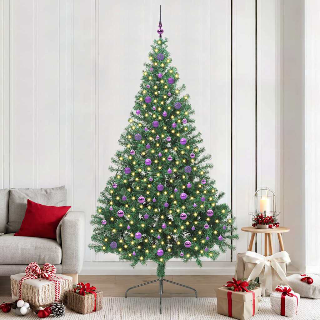 Sapin de Noël artificiel pré-éclairé Vert 240 cm PVC