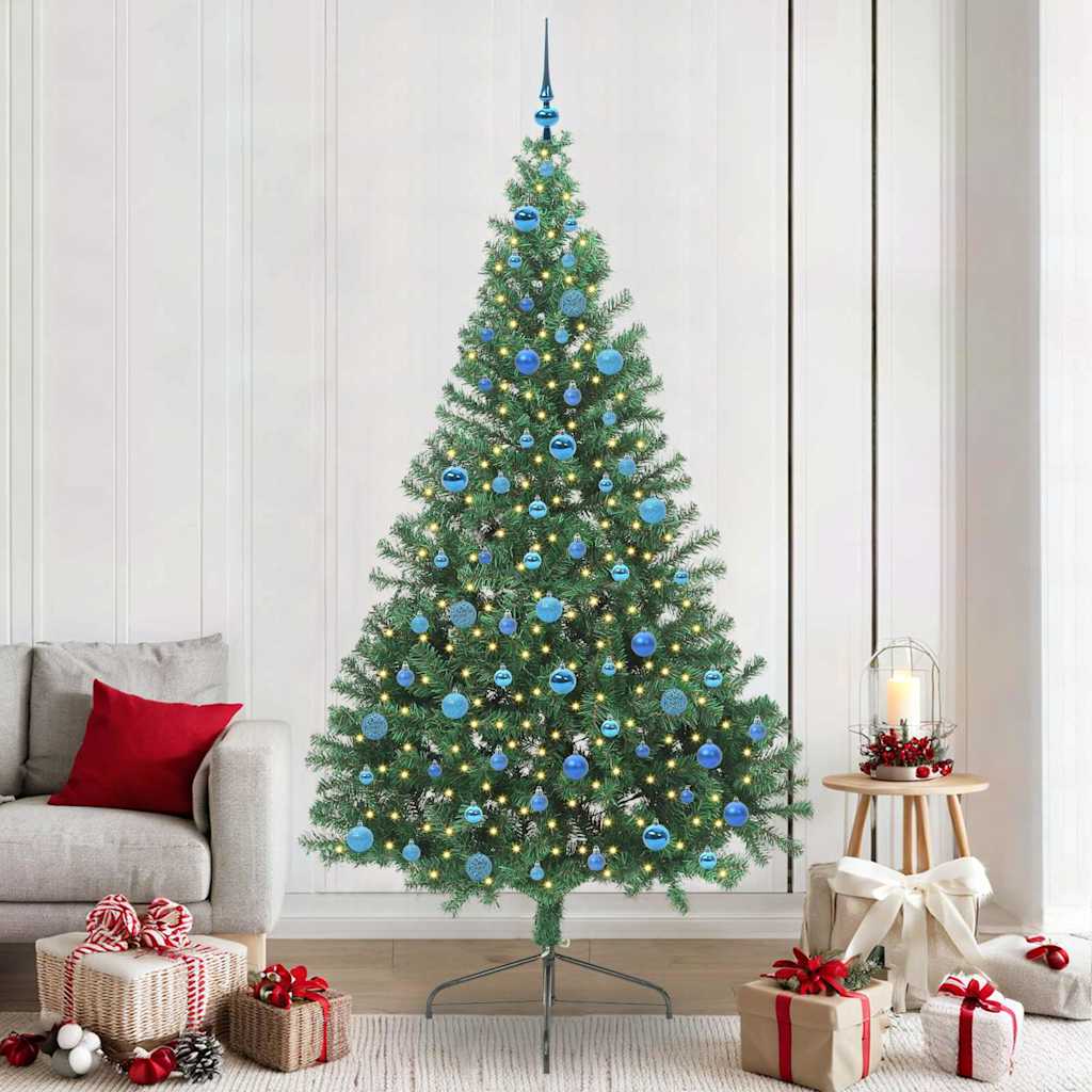 Sapin de Noël artificiel pré-éclairé Vert 240 cm PVC