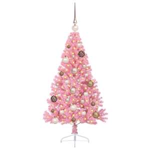 Umělý osvětlený vánoční stromeček Růžová 120 cm PVC - obrázek 3