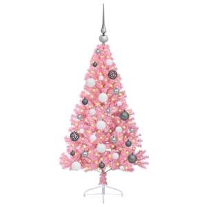 Umělý osvětlený vánoční stromeček Růžová 120 cm PVC - obrázek 3