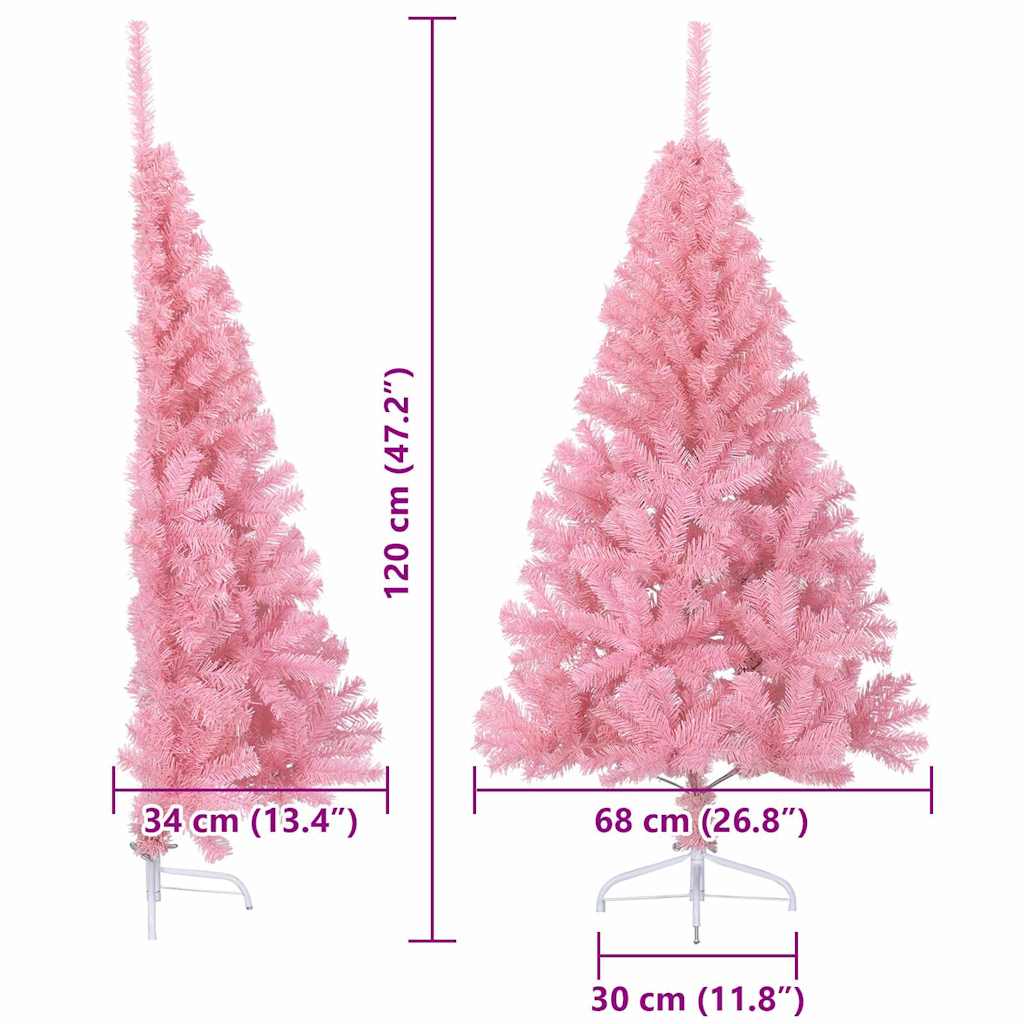 Umělý osvětlený vánoční stromeček Růžová 120 cm PVC - obrázek 20