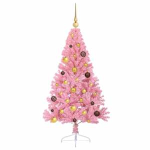 Umělý osvětlený vánoční stromeček Růžová 150 cm PVC - obrázek 4