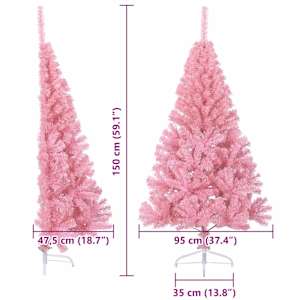 Umělý osvětlený vánoční stromeček Růžová 150 cm PVC - obrázek 19