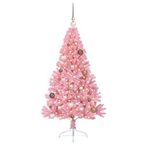Umělý osvětlený vánoční stromeček Růžová 150 cm PVC - obrázek 3