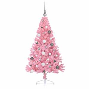 Umělý osvětlený vánoční stromeček Růžová 150 cm PVC - obrázek 5