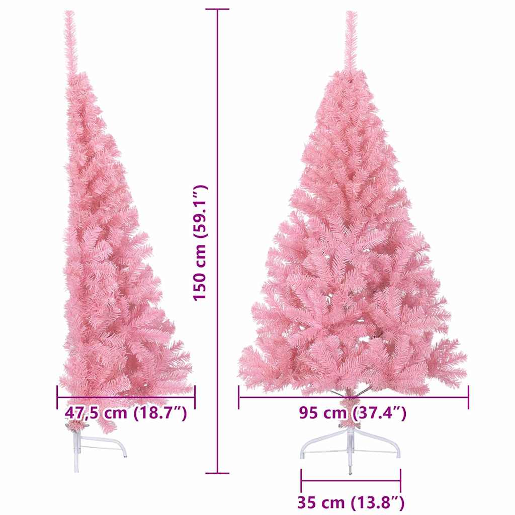 Umělý osvětlený vánoční stromeček Růžová 150 cm PVC - obrázek 20