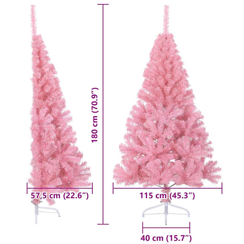 Umělý osvětlený vánoční stromeček Růžová 180 cm PVC - obrázek 13