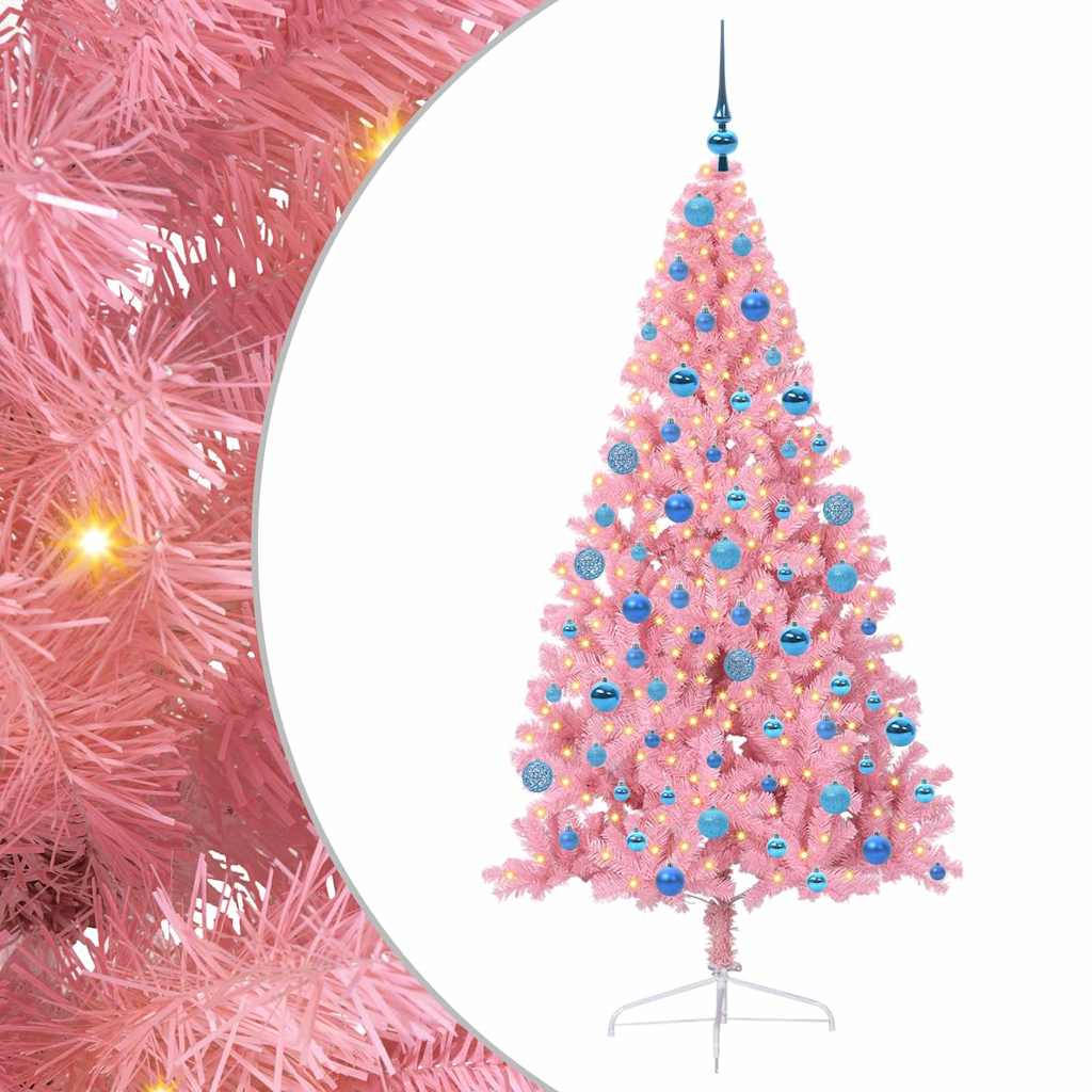 Thumbnail - vidaXL Künstlicher vorbeleuchteter Weihnachtsbaum Rosa 180 cm PVC