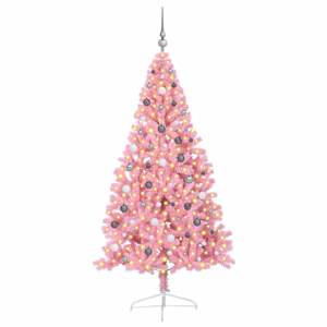 Umělý osvětlený vánoční stromeček Růžová 210 cm PVC - obrázek 3