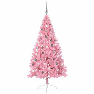 Umělý osvětlený vánoční stromeček Růžová 210 cm PVC - obrázek 5