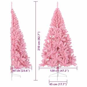 Umělý osvětlený vánoční stromeček Růžová 210 cm PVC - obrázek 15