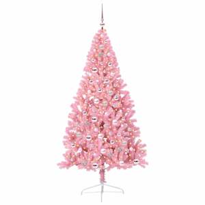 Umělý osvětlený vánoční stromeček Růžová 210 cm PVC - obrázek 3