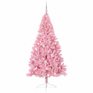 Umělý osvětlený vánoční stromeček Růžová 210 cm PVC - obrázek 4