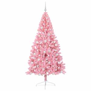 Umělý osvětlený vánoční stromeček Růžová 210 cm PVC - obrázek 3