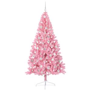 Umělý osvětlený vánoční stromeček Růžová 210 cm PVC - obrázek 4