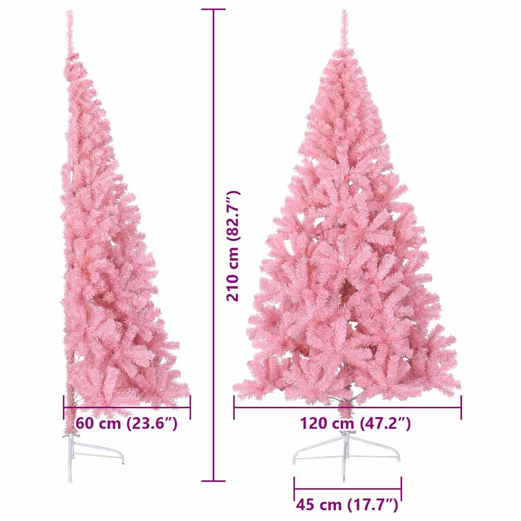 Umjetna preddekorirana božićna jelka Roza 210 cm PVC