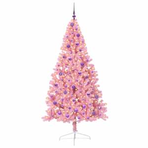 Umělý osvětlený vánoční stromeček Růžová 210 cm PVC - obrázek 3
