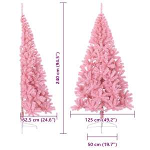 Umělý osvětlený vánoční stromeček Růžová 240 cm PVC - obrázek 19