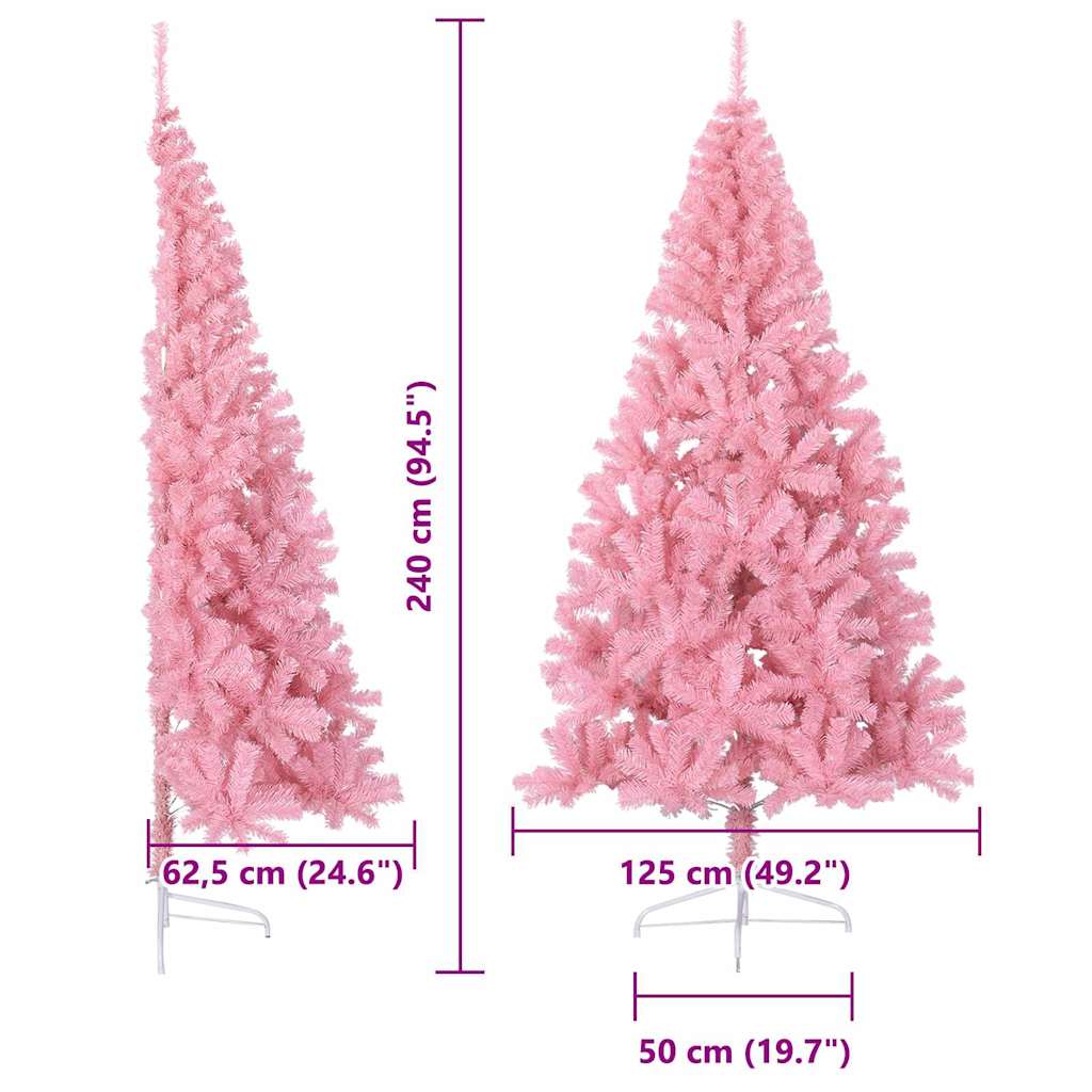 Umělý osvětlený vánoční stromeček Růžová 240 cm PVC - obrázek 20